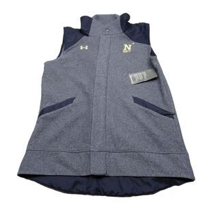 Under Armour Coldgear Vest Womens Medium‎ Blue Loose Full Zip Navy Logo NEW